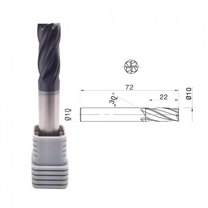 65HRC 4 estría el carburo cementado Endmill de 30 hélices para endurece el acero