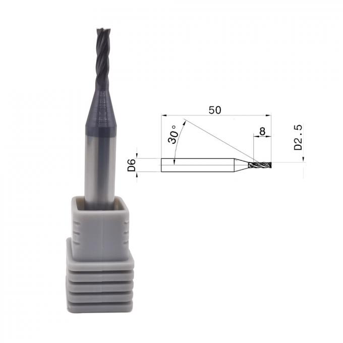 Carburo cementado Endmill de la flauta 65HRC 4 para la aleación del titanio
